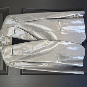 NWOT Diana Von Furstenberg Silver Blazer Sz 0